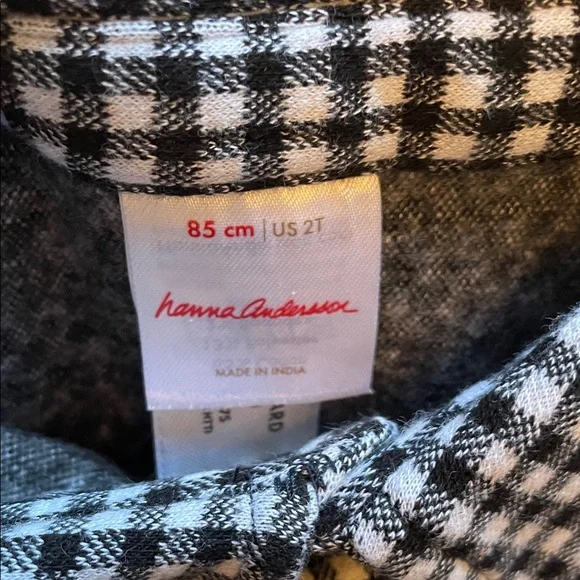 Hanna Andersson - Black and White Checkered Button-Down Shirt with collar - Picture 2 of 10
